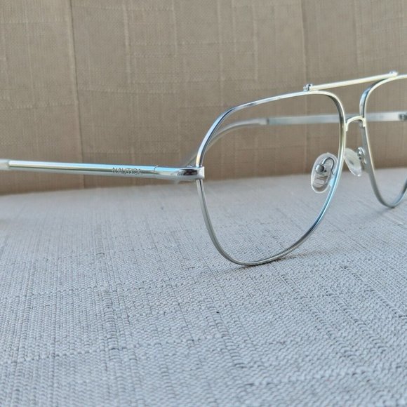 Nautica Men Eyeglasses/Sunglasses Frame Silver Tone 60[]13 135 Glasses - Picture 2 of 12